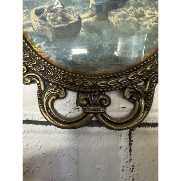 Set Angelus Jean-Francois Millet Farmer & Wife Convex Bubble Oval Glass Italy - Picture 5 of 15